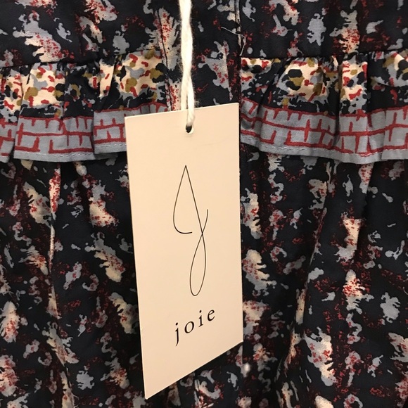 NWT Joie Prairie Peasant Blouse Small Blue Ruffles cotton long sleeves top - Picture 8 of 10